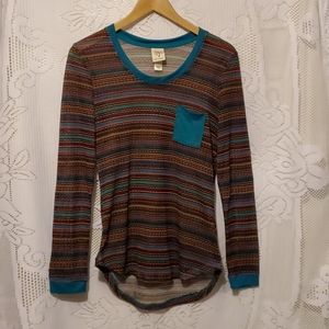 Self esteem sheer striped top